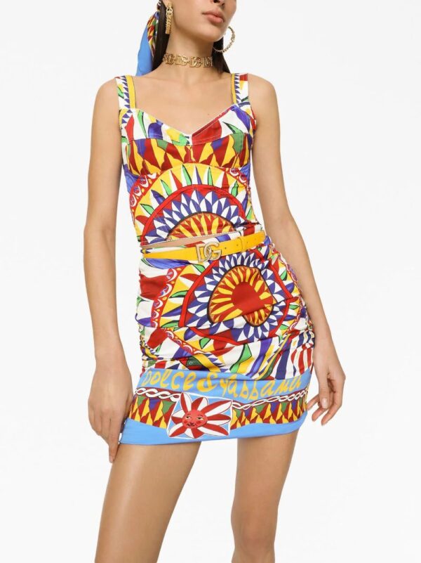 Dolce & Gabbana  graphic-print ruched skirt - Image 4