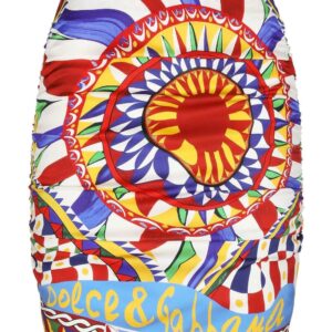 Dolce & Gabbana  graphic-print ruched skirt