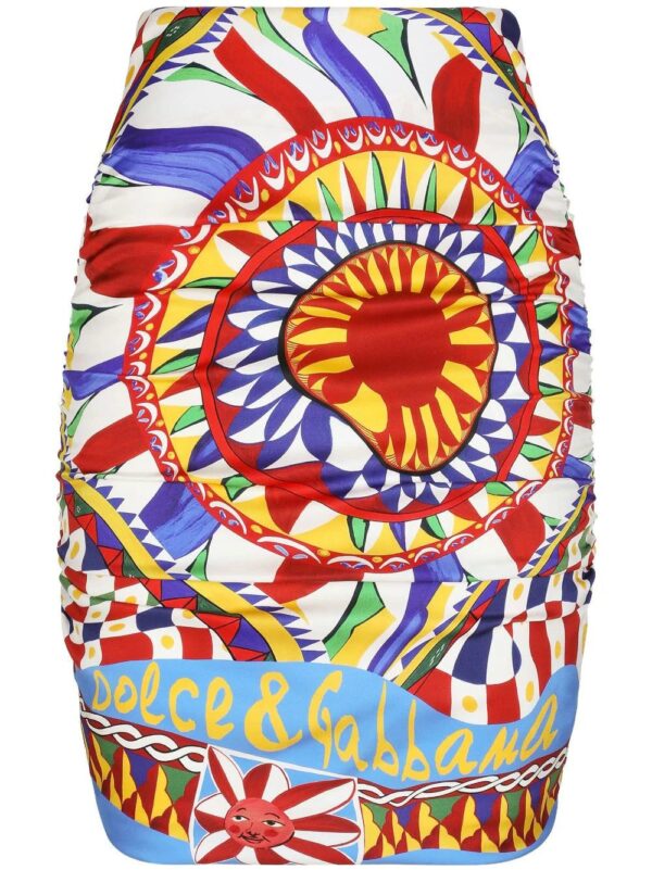 Dolce & Gabbana  graphic-print ruched skirt
