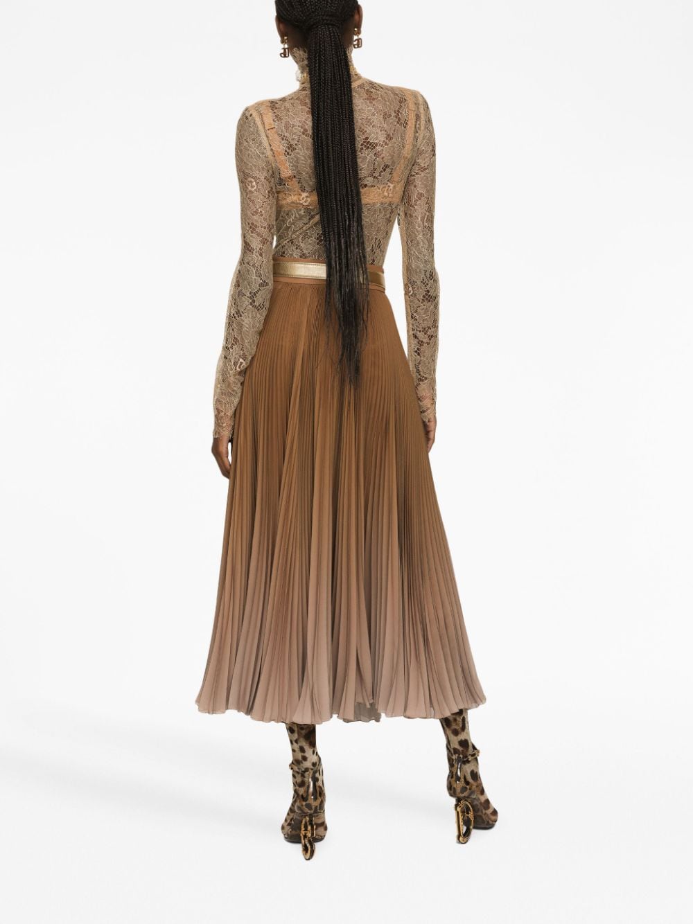 Dolce & Gabbana sheer-lace high-neck blouse - Image 4