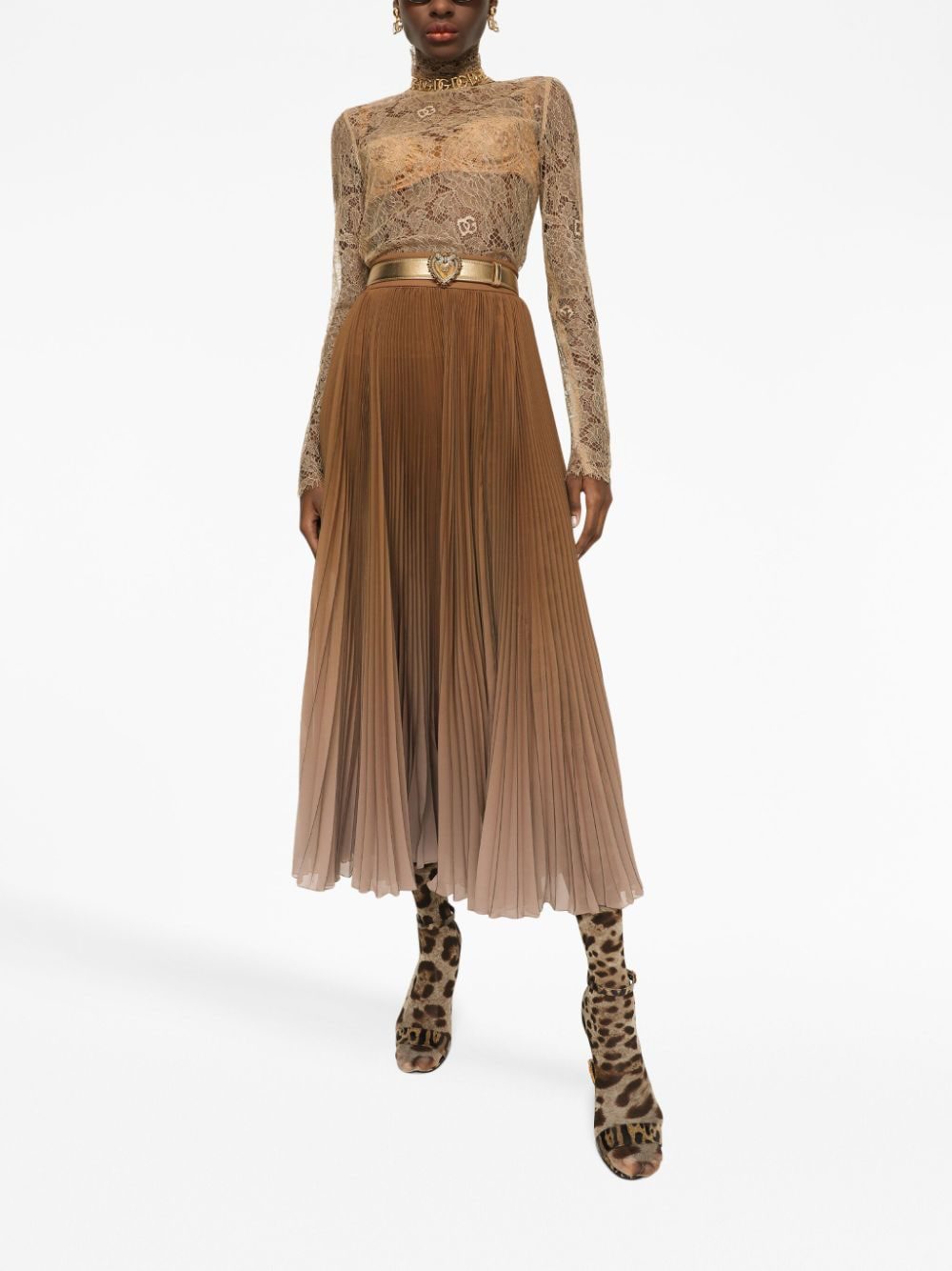 Dolce & Gabbana sheer-lace high-neck blouse - Image 3