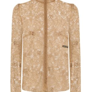 Dolce & Gabbana  sheer-lace high-neck blouse