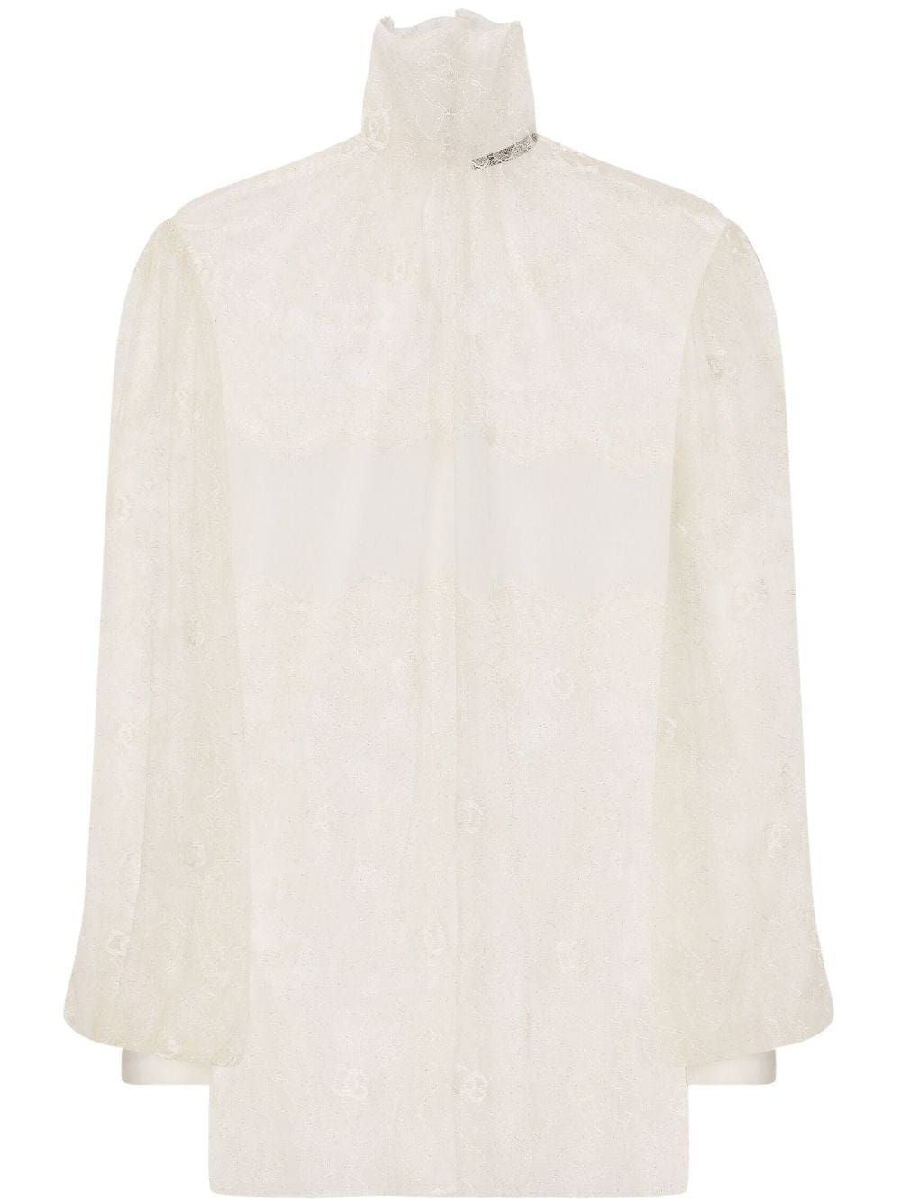 Dolce & Gabbana sheer-lace high-neck bouse