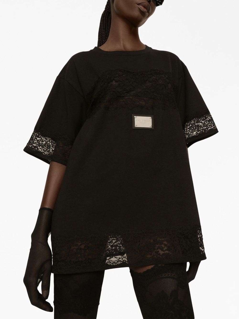 Dolce & Gabbana lace-embellished short-sleeve T-shirt - Image 5