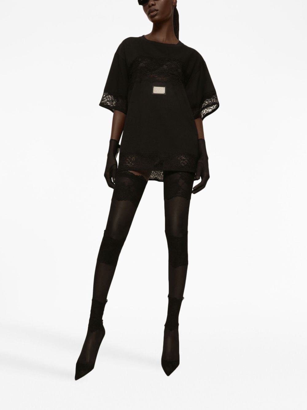 Dolce & Gabbana lace-embellished short-sleeve T-shirt - Image 2