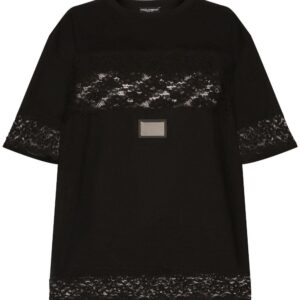 Dolce & Gabbana lace-embellished short-sleeve T-shirt