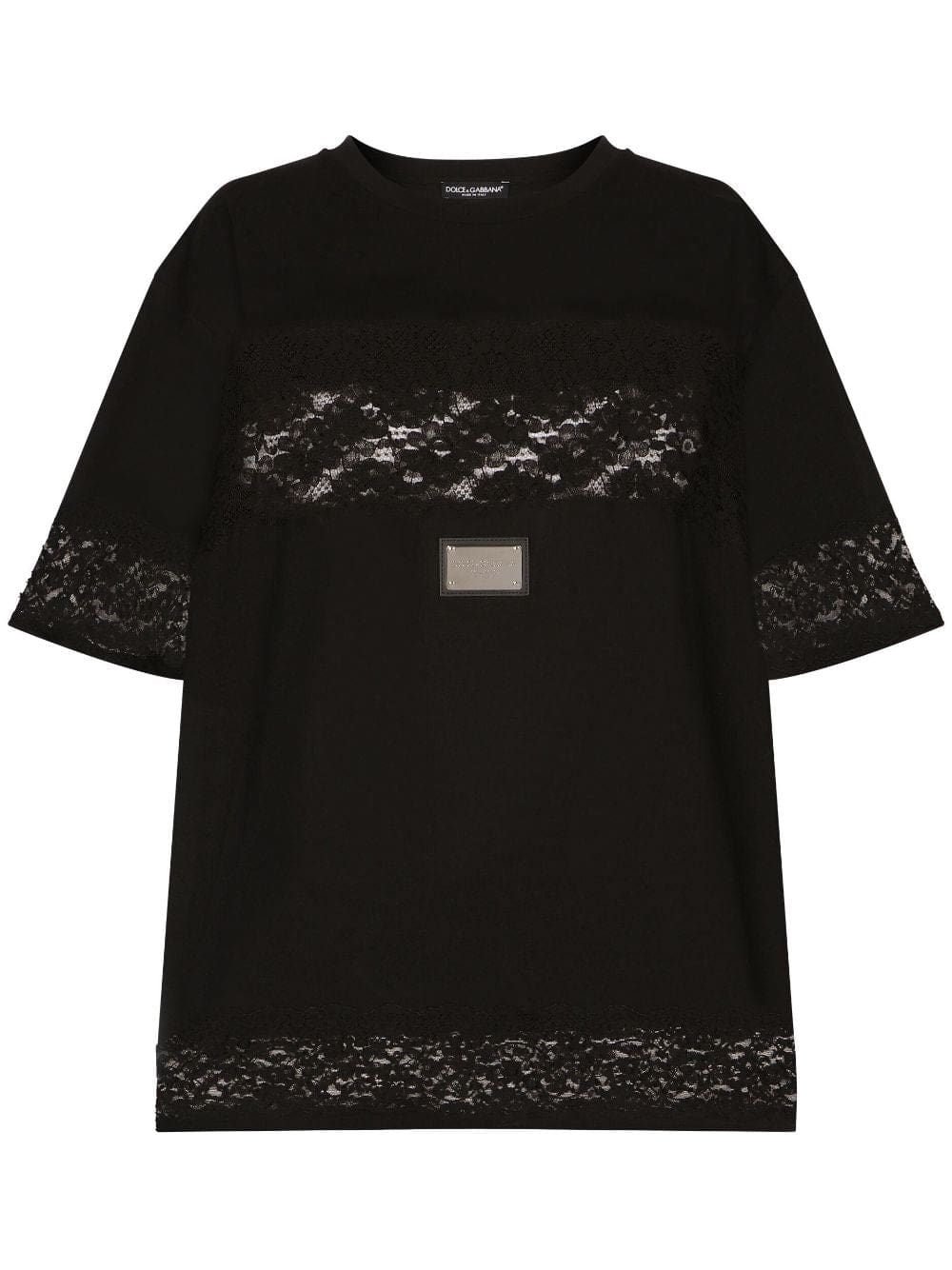 Dolce & Gabbana lace-embellished short-sleeve T-shirt
