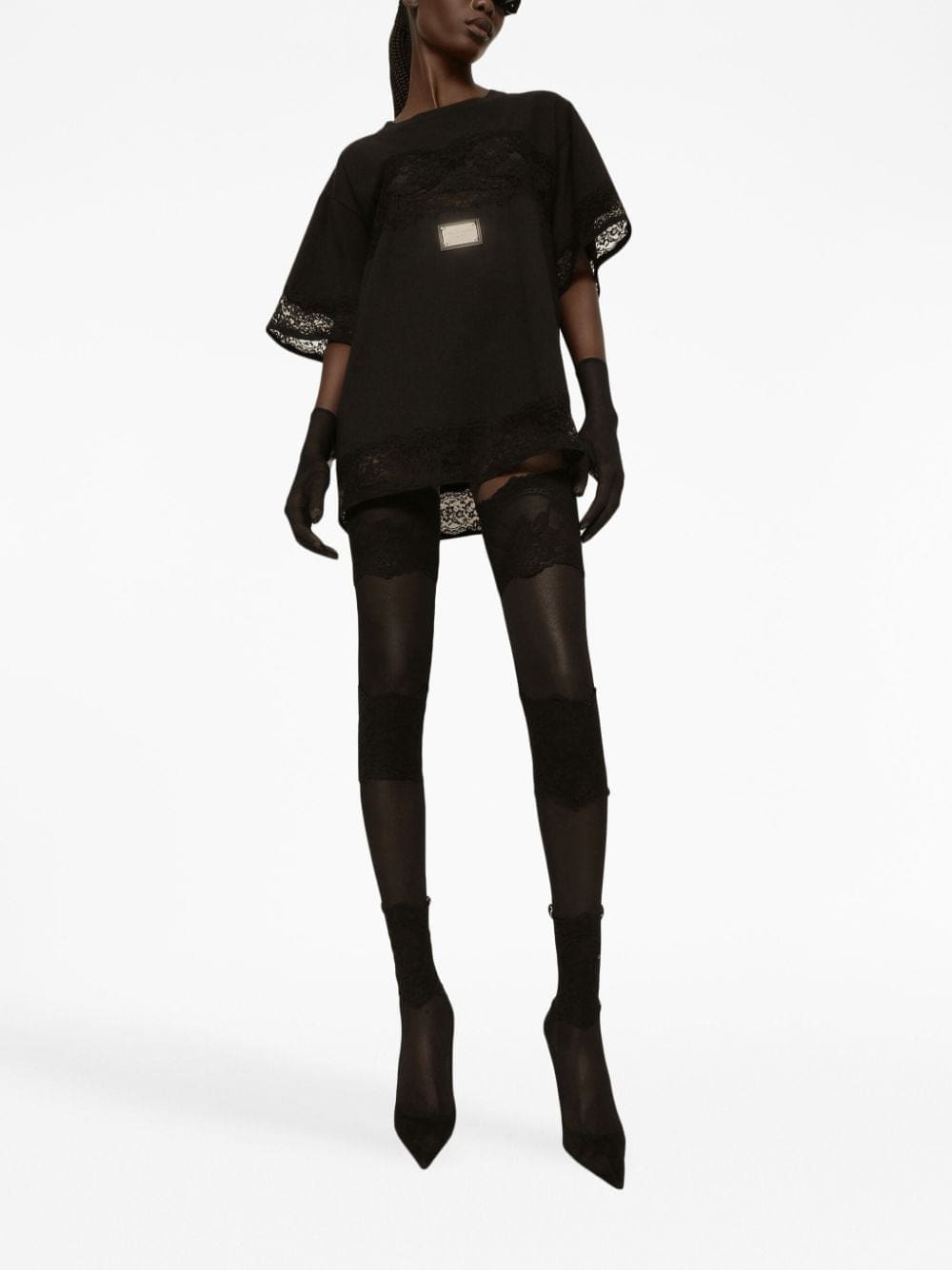 Dolce & Gabbana lace-embellished short-sleeve T-shirt - Image 3