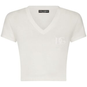 Dolce & Gabbana logo-embroidered stretch-cotton T-shirt