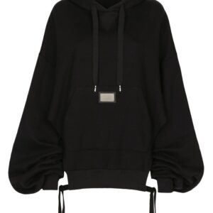 Dolce & Gabbana logo-plaque oversized jersey hoodie