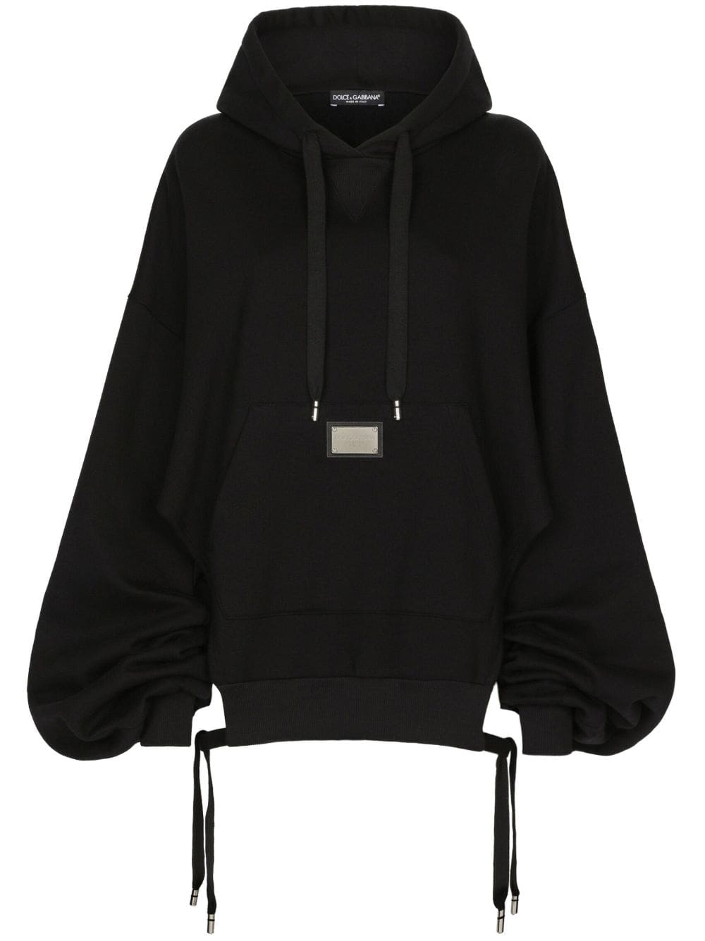 Dolce & Gabbana logo-plaque oversized jersey hoodie