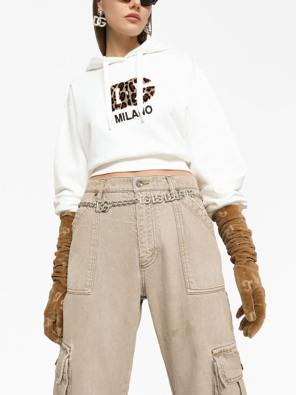 Dolce & Gabbana logo-patch cotton hoodie - Image 5