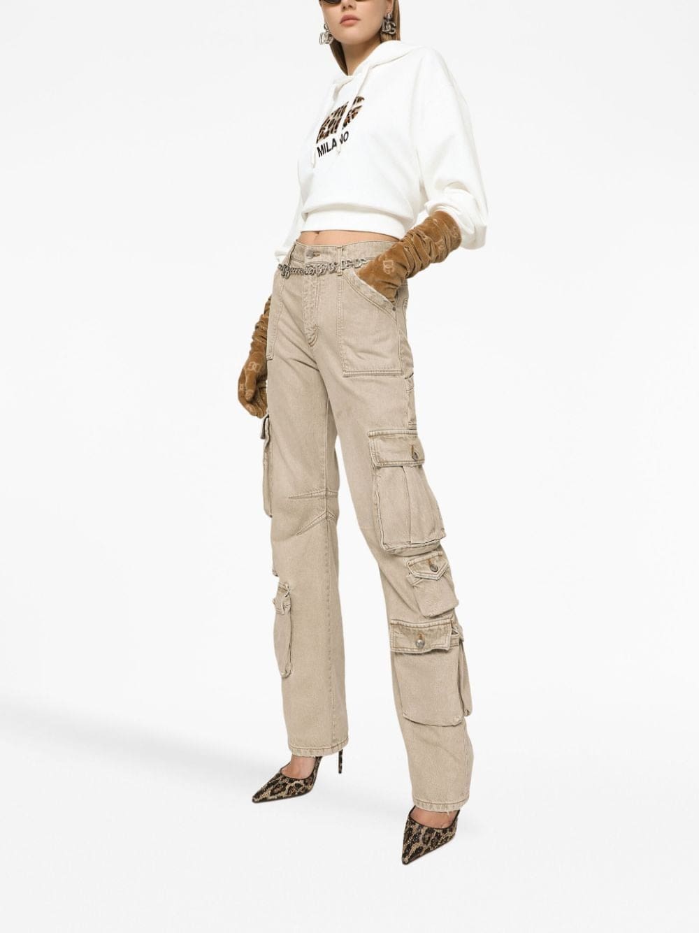 Dolce & Gabbana logo-patch cotton hoodie - Image 2