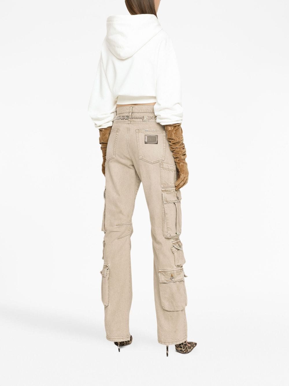 Dolce & Gabbana logo-patch cotton hoodie - Image 4