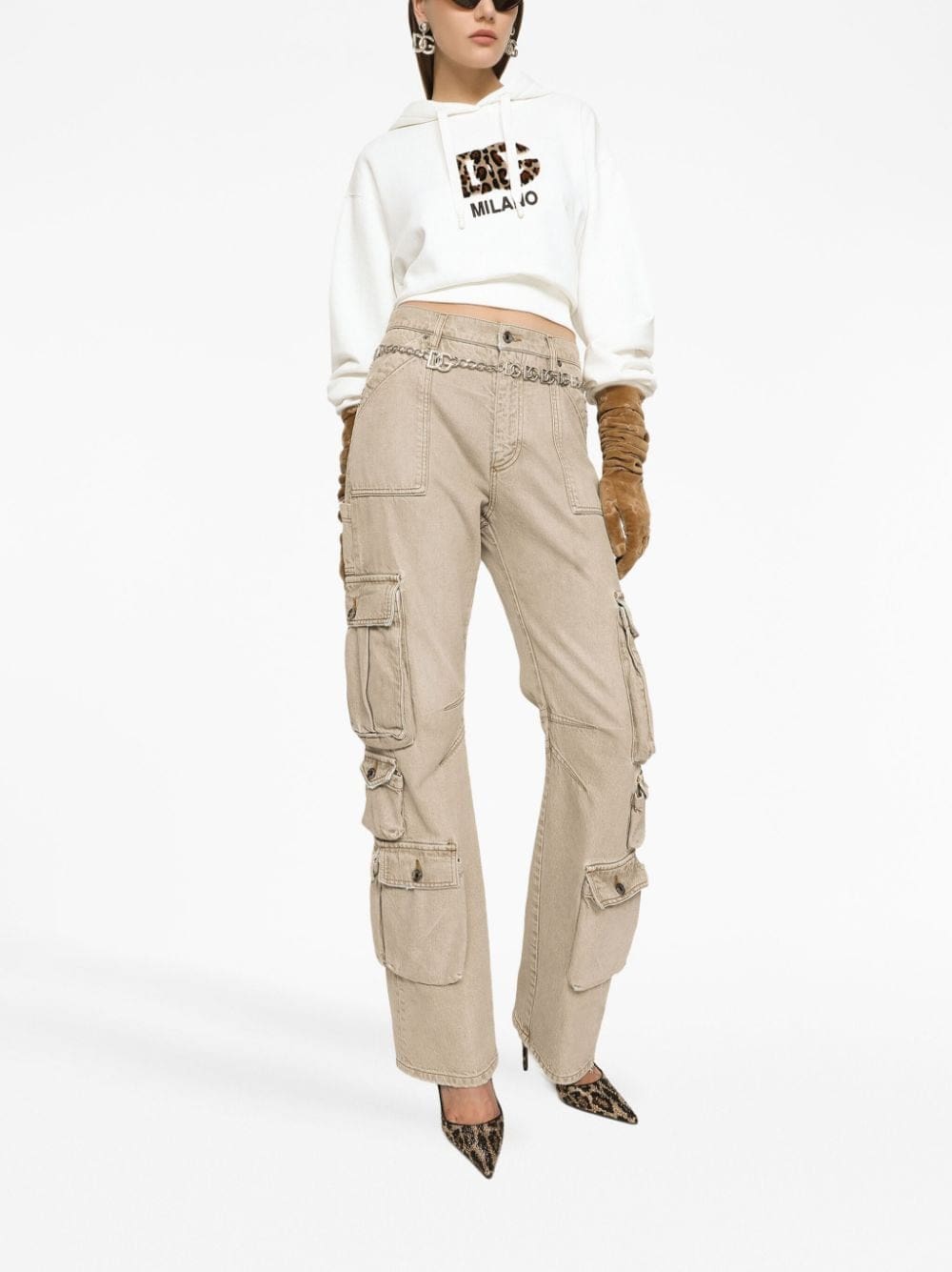 Dolce & Gabbana logo-patch cotton hoodie - Image 3