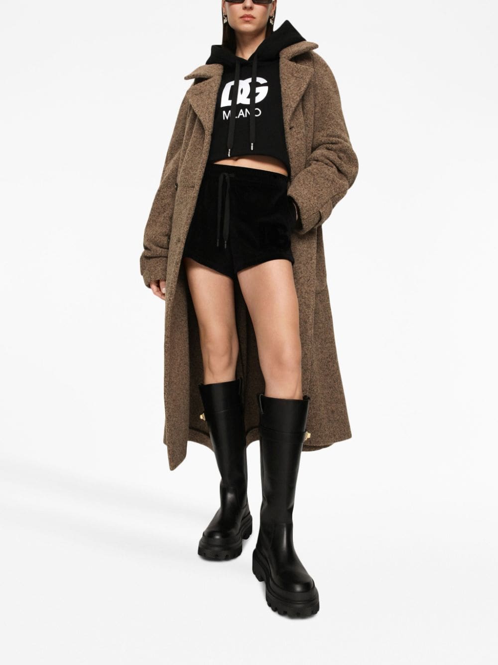 Dolce & Gabbana logo-patch cotton hoodie - Image 2