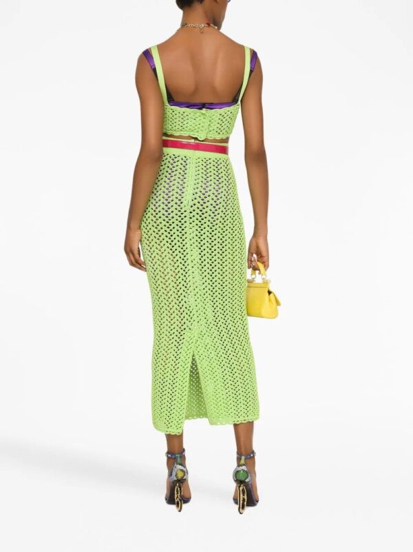 Dolce & Gabbana  DG Logo open-knit skirt - Image 4