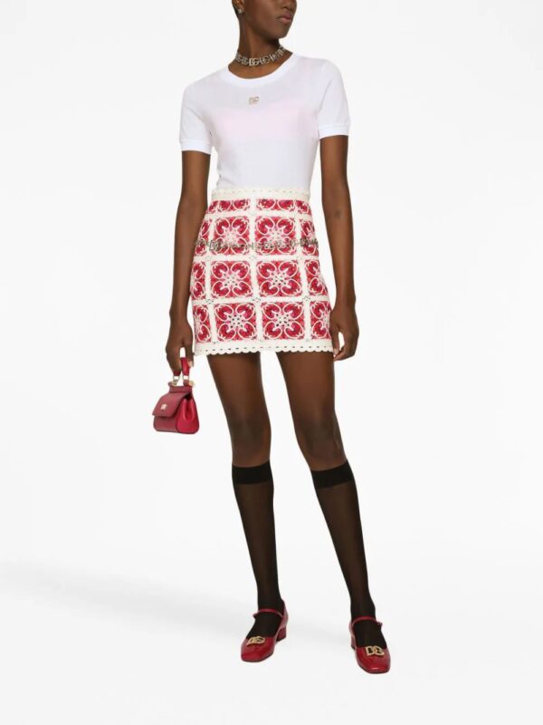 Dolce & Gabbana  Majolica-print crochet miniskirt - Image 2