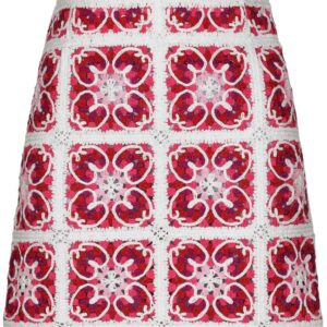 Dolce & Gabbana  Majolica-print crochet miniskirt