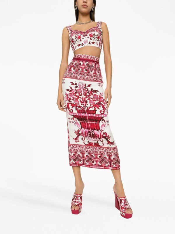 Dolce & Gabbana  Majolica-print pencil skirt - Image 2
