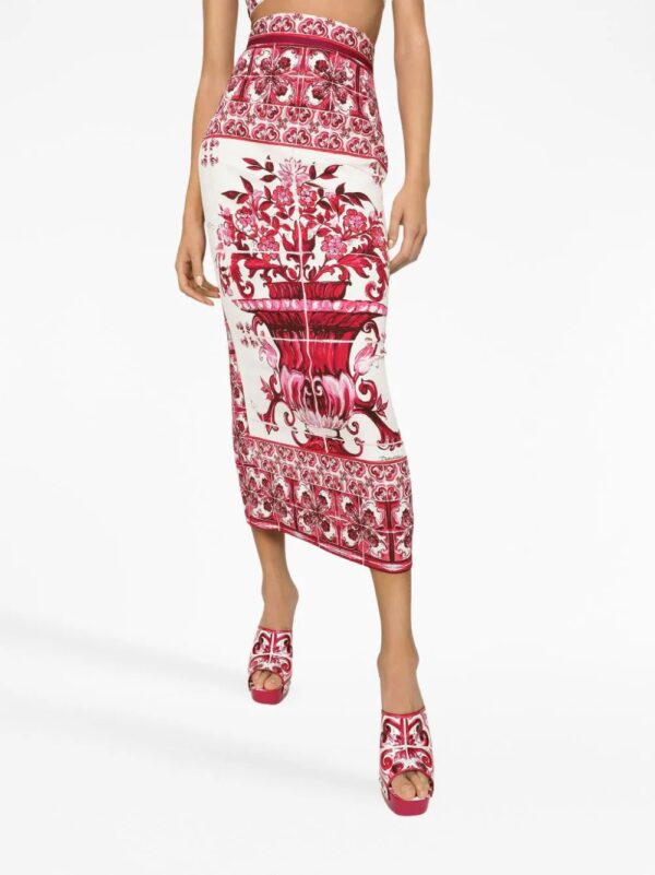 Dolce & Gabbana  Majolica-print pencil skirt - Image 4