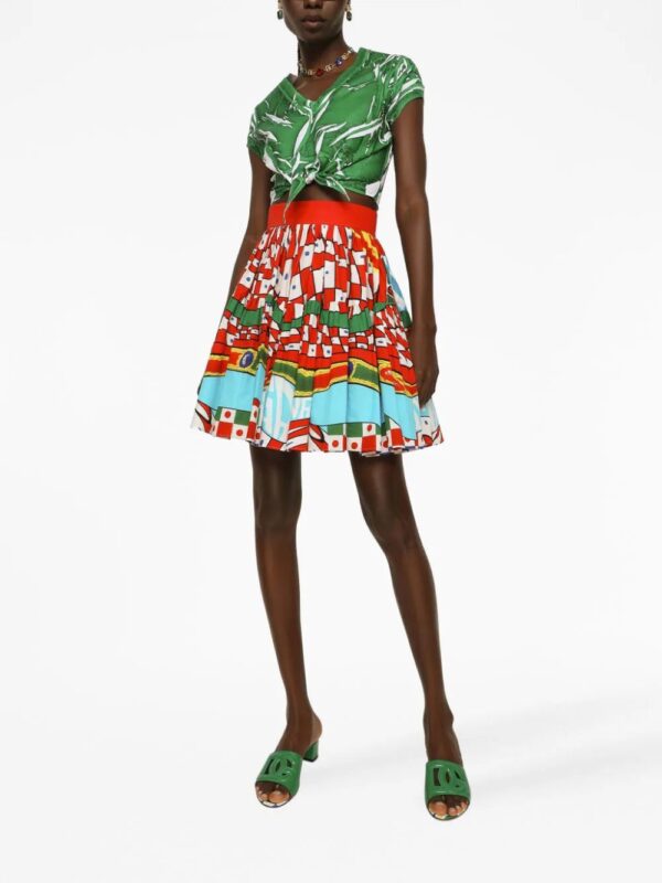 Dolce & Gabbana  graphic-print pleated skirt - Image 2