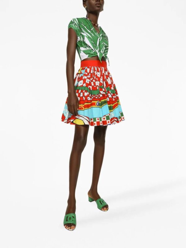 Dolce & Gabbana  graphic-print pleated skirt - Image 3
