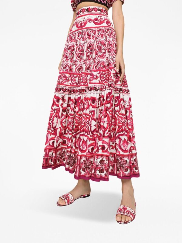 Dolce & Gabbana  Majolica-print cotton maxi skirt - Image 4