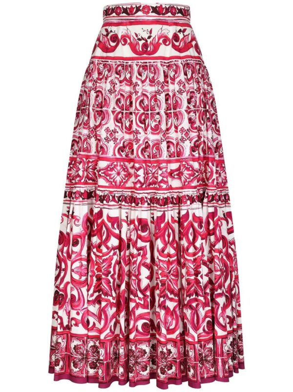 Dolce & Gabbana  Majolica-print cotton maxi skirt