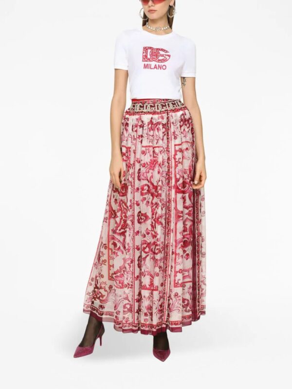 Dolce & Gabbana  Majolica-print silk maxi skirt - Image 2
