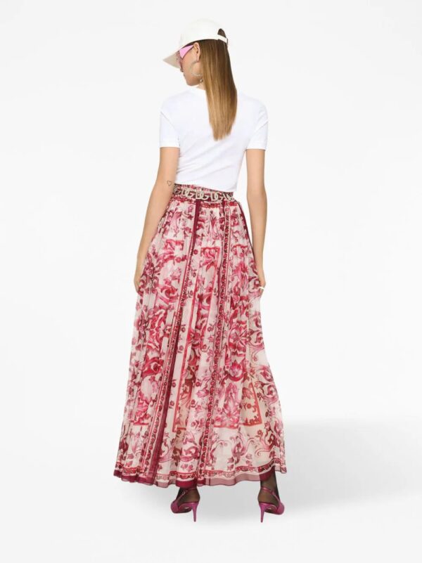 Dolce & Gabbana  Majolica-print silk maxi skirt - Image 4