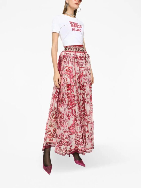 Dolce & Gabbana  Majolica-print silk maxi skirt - Image 3