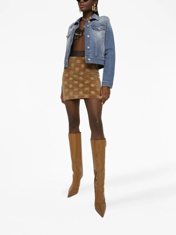 Dolce & Gabbana  monogram-jacquard mini skirt - Image 3