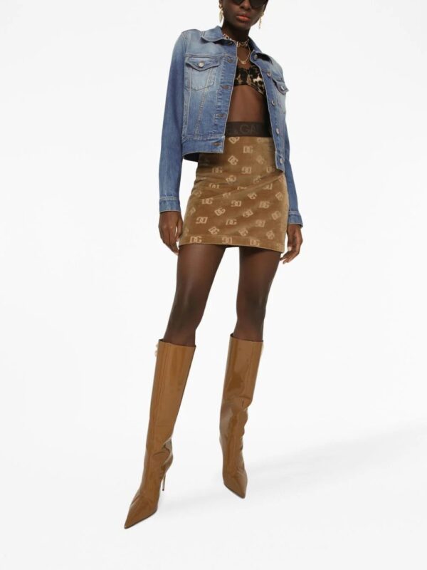 Dolce & Gabbana  monogram-jacquard mini skirt - Image 2