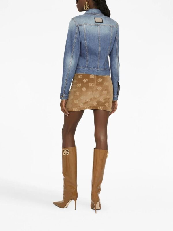 Dolce & Gabbana  monogram-jacquard mini skirt - Image 4