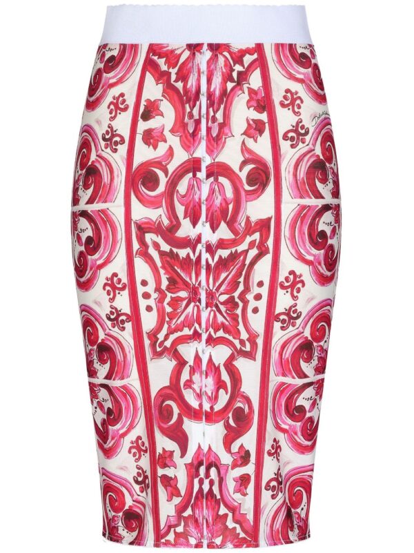 Dolce & Gabbana  Maiolica-print pencil skirt