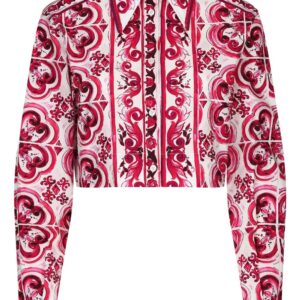 Dolce & Gabbana Majolica-print cropped shirt