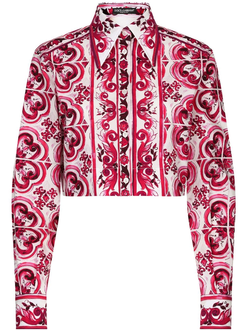 Dolce & Gabbana Majolica-print cropped shirt