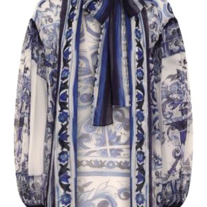 Dolce & Gabbana tie-neck silk blouse
