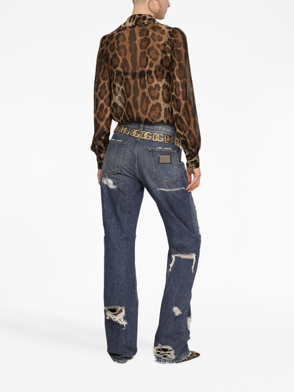 Dolce & Gabbana leopard-print silk blouse - Image 4