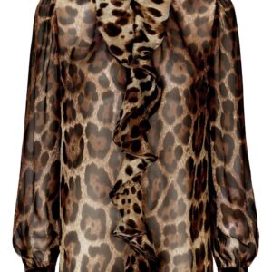 Dolce & Gabbana leopard-print silk blouse