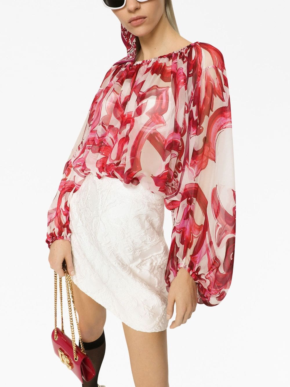 Dolce & Gabbana Majolica print silk blouse - Image 4