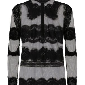 Dolce & Gabbana lace-panelled high-neck top
