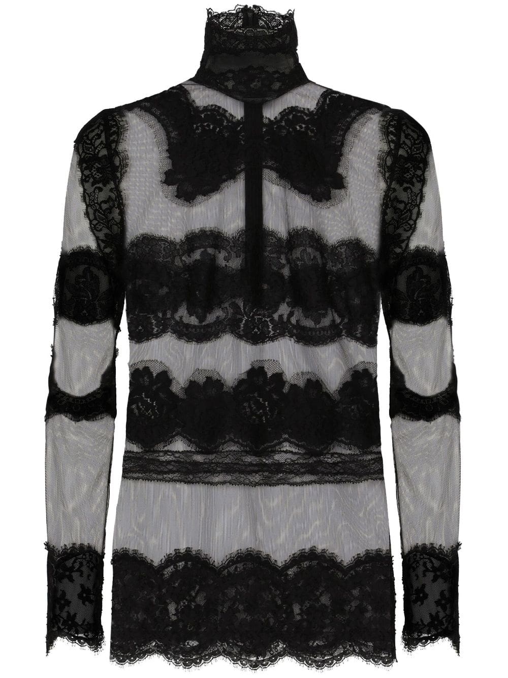 Dolce & Gabbana lace-panelled high-neck top