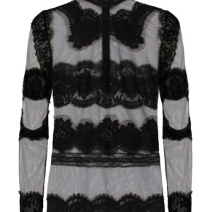 Dolce & Gabbana  lace-panelled high-neck top