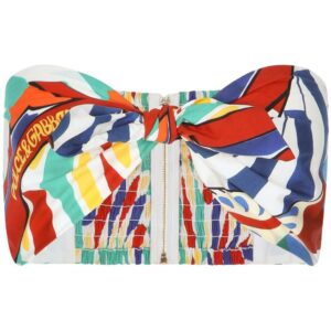 Dolce & Gabbana mix-print cropped bandeau top