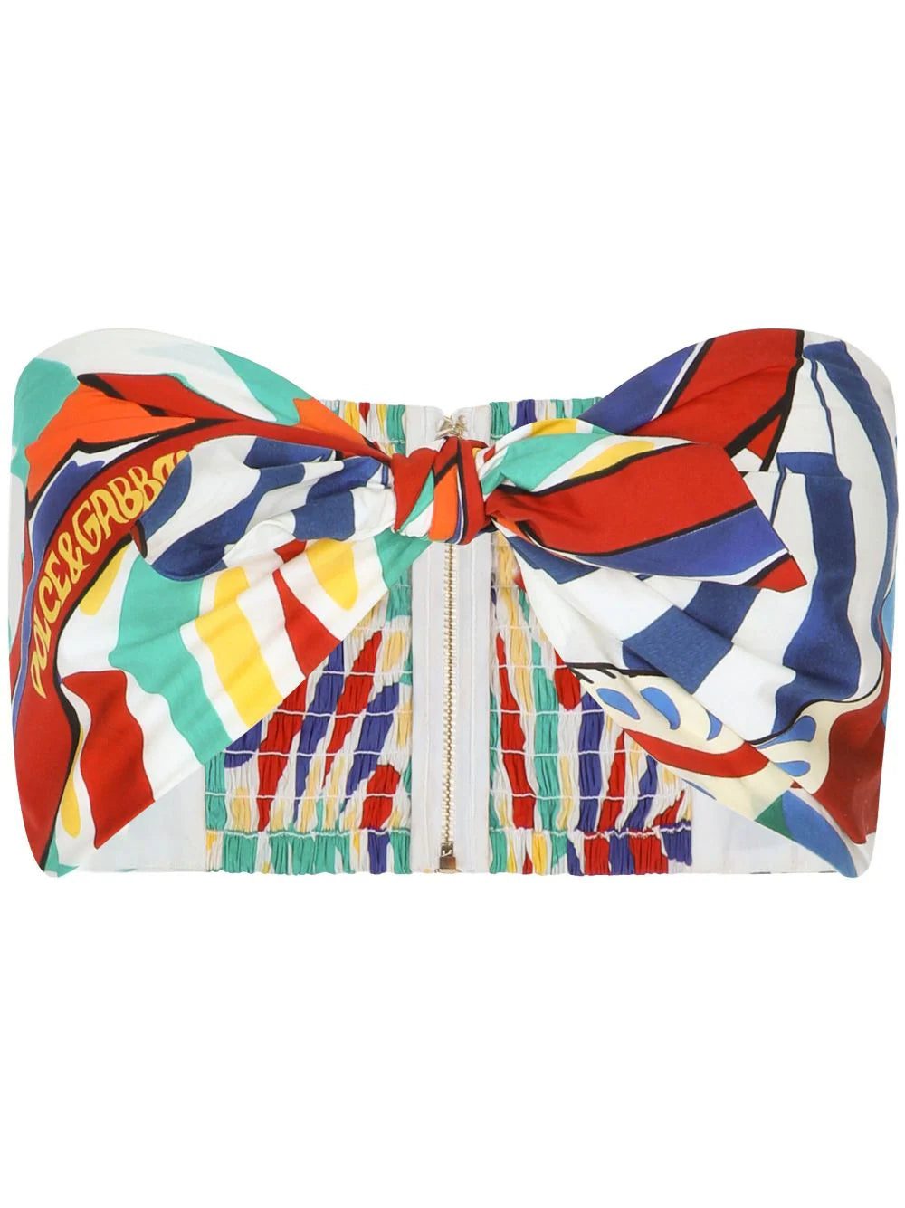 Dolce & Gabbana mix-print cropped bandeau top