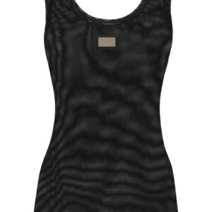 Dolce & Gabbana logo-plaque U-neck tank top