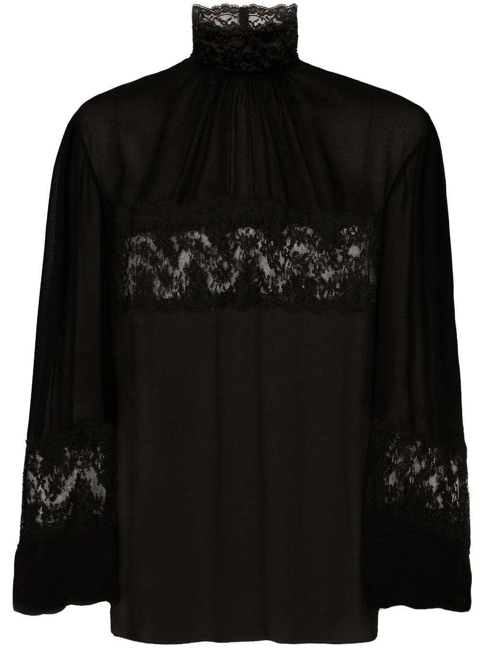Dolce & Gabbana lace-embellished high-neck blouse