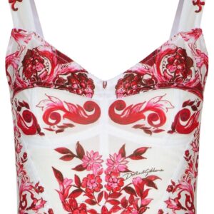 Dolce & Gabbana Majolica-print corset top